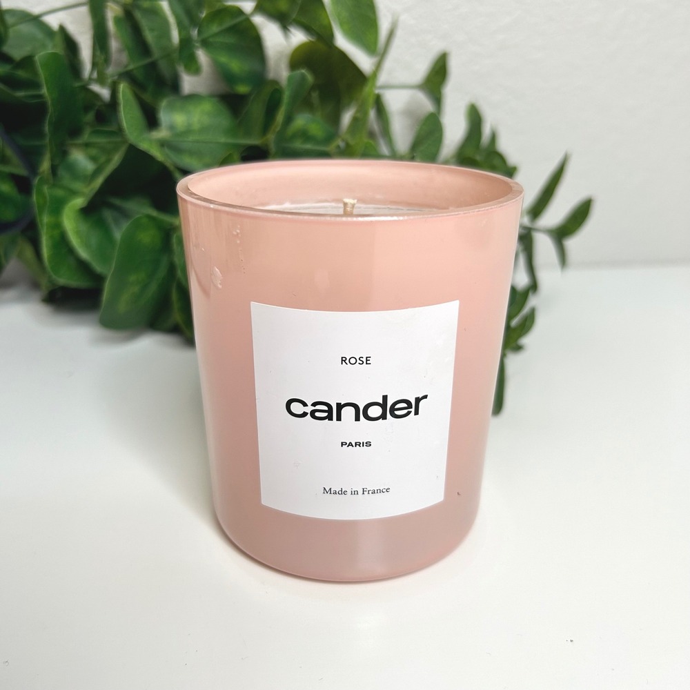 Cander Paris Rose Scented Candle 8.8oz 250g Pink Glass Luxury Made in France NEW